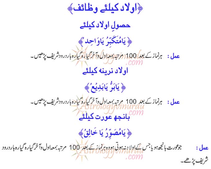 Wazifa for Baby Boy from Quran or Sunnah in Urdu