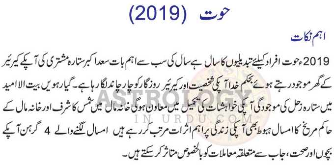 Pisces Horoscope in Urdu Aham Nukat 2019